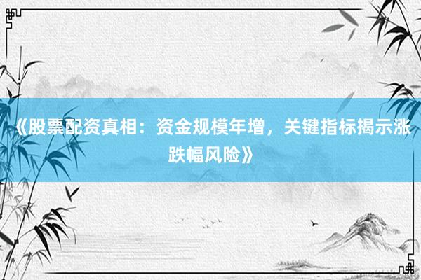 《股票配资真相：资金规模年增，关键指标揭示涨跌幅风险》