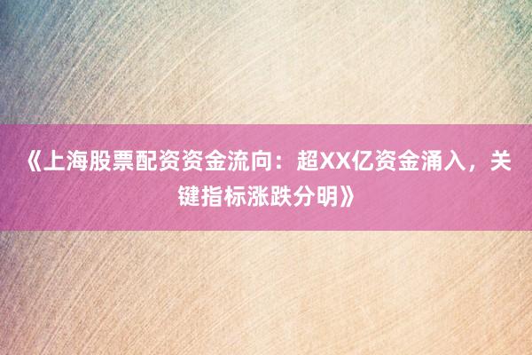 《上海股票配资资金流向：超XX亿资金涌入，关键指标涨跌分明》