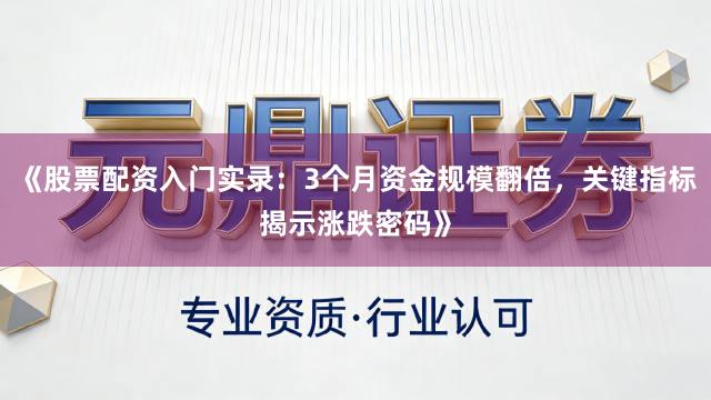 《股票配资入门实录：3个月资金规模翻倍，关键指标揭示涨跌密码》