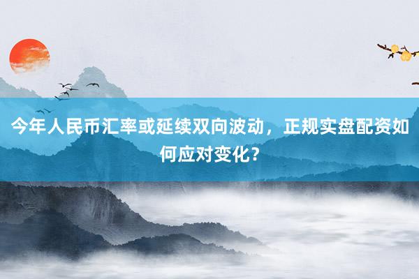今年人民币汇率或延续双向波动,正规实盘配资如何应对变化?