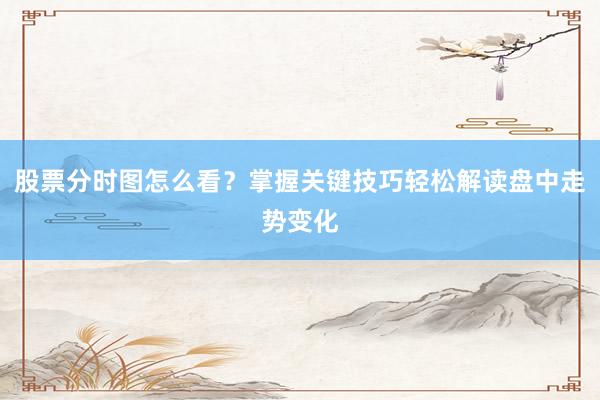 股票分时图怎么看？掌握关键技巧轻松解读盘中走势变化