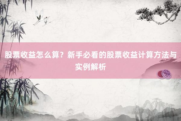 股票收益怎么算？新手必看的股票收益计算方法与实例解析