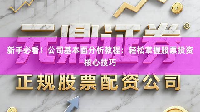 新手必看！公司基本面分析教程：轻松掌握股票投资核心技巧