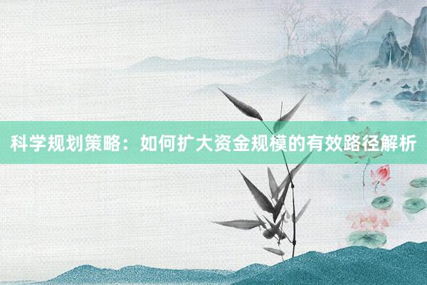 科学规划策略：如何扩大资金规模的有效路径解析